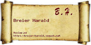 Breier Harald névjegykártya